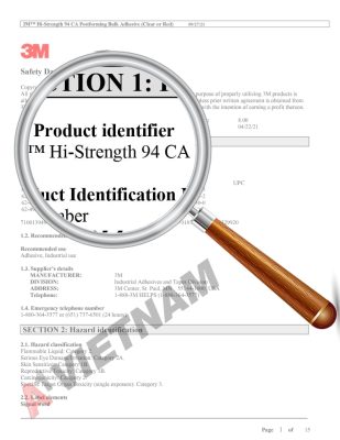 SDS 3M Hi-Strength Postforming 94 CA Adhesive