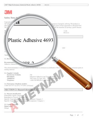 SDS 3M High Performance Industrial Plastic Adhesive 4693