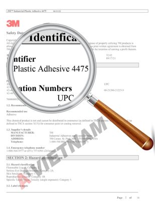 SDS 3M Industrial Plastic Adhesive 4475