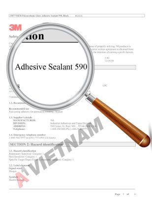 SDS 3M OEM Polyurethane Glass Adhesive Sealant 590