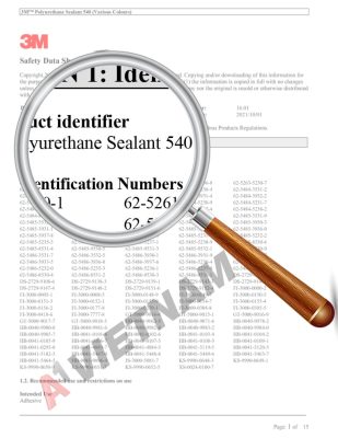 SDS 3M Polyurethane Sealant 540