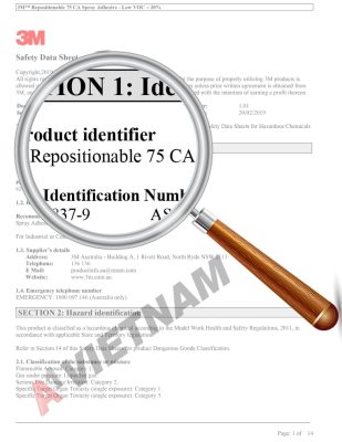 SDS 3M Repositionable 75 Spray Adhesive