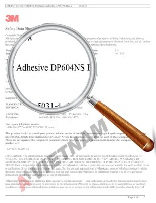 SDS 3M Scotch-Weld Urethane Adhesive DP604NS