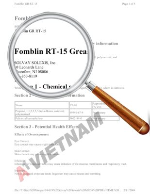 Solvay Fomblin RT15 Grease MSDS