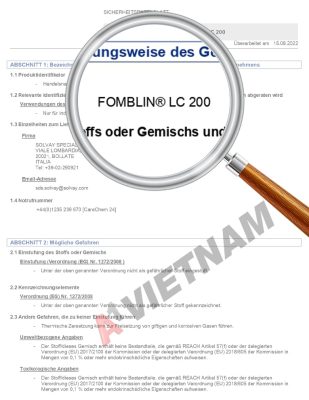 Solvay Fomblin LC 200 MSDS