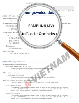 Solvay Fomblin M30 MSDS