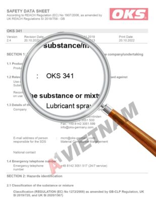 Dầu OKS 341 MSDS