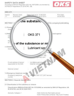 Dầu OKS 371 MSDS