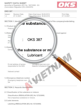 Dầu OKS 387 MSDS