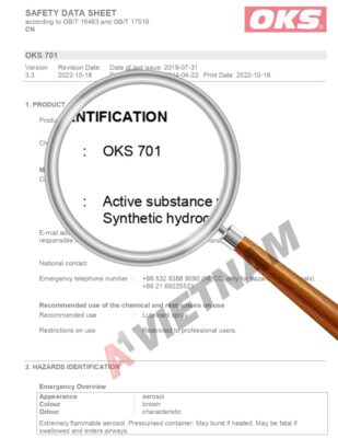 Dầu OKS 701 MSDS