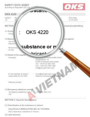 Mỡ OKS 4220 MSDS