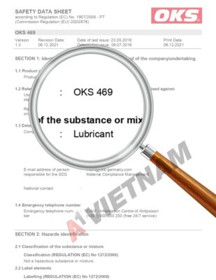 Mỡ OKS 469 MSDS