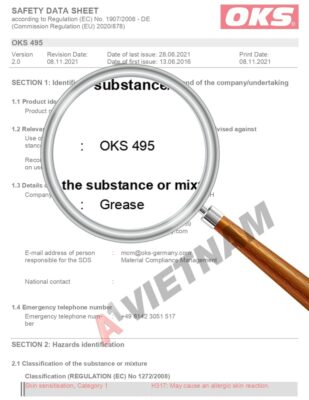 Mỡ OKS 495 MSDS