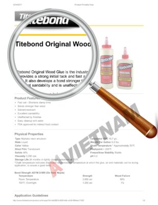 Titebond Original Wood Glue SDS