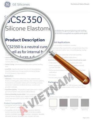 GE SCS2350 Silicone Elastomeric Sealant TDS