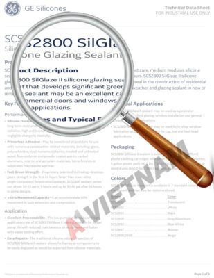 GE SCS2800 SilGlaze II Silicone Glazing Sealant TDS